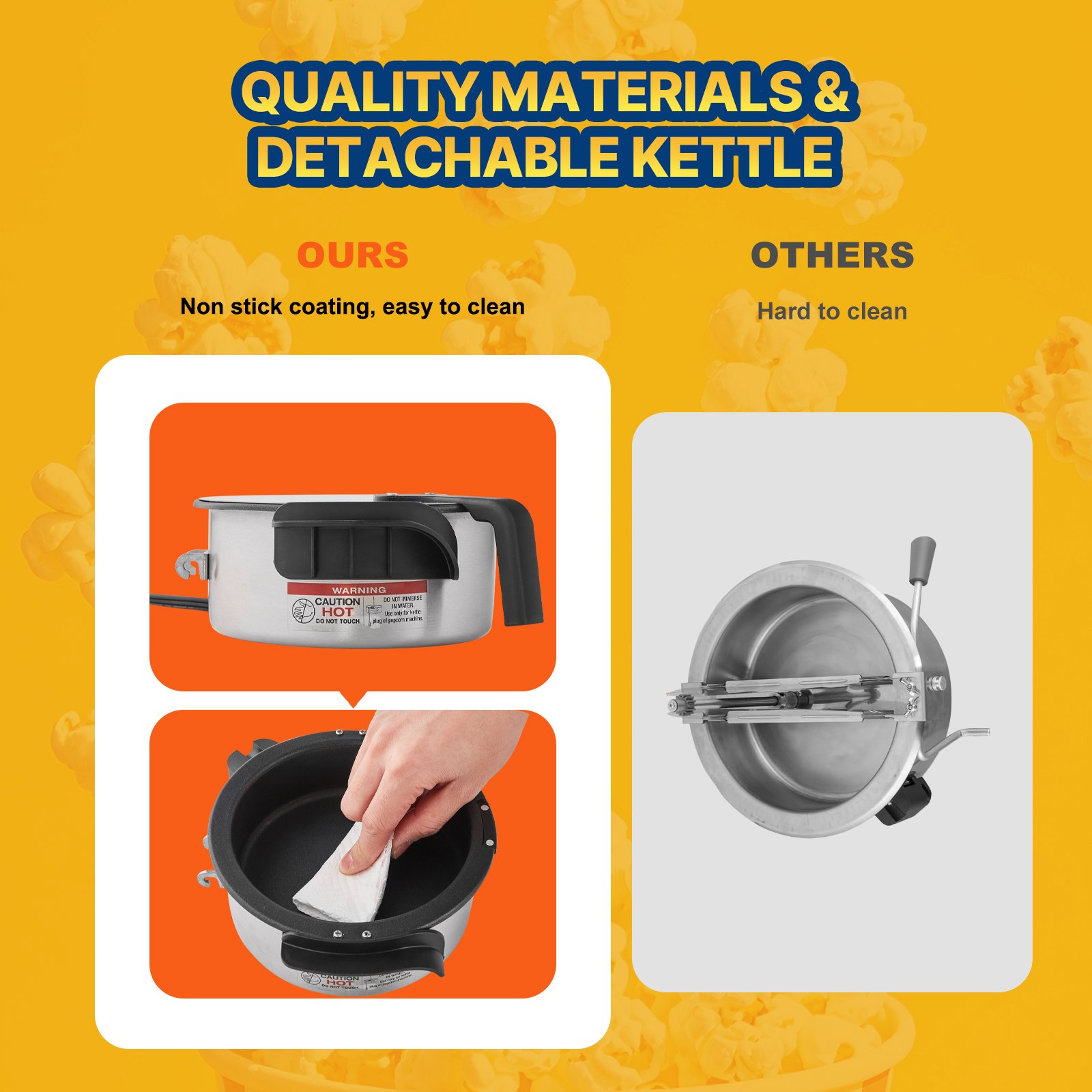 VEVOR Máquina para Hacer Palomitas de Maíz, 480 W, 4 oz, Produce 1,5 Galones por Tanda, Máquina para Hacer Palomitas de Maíz de Sobremesa, Incluye 3 Palas, Estilo Cine, Negro, 275 x 240 x 485 mm