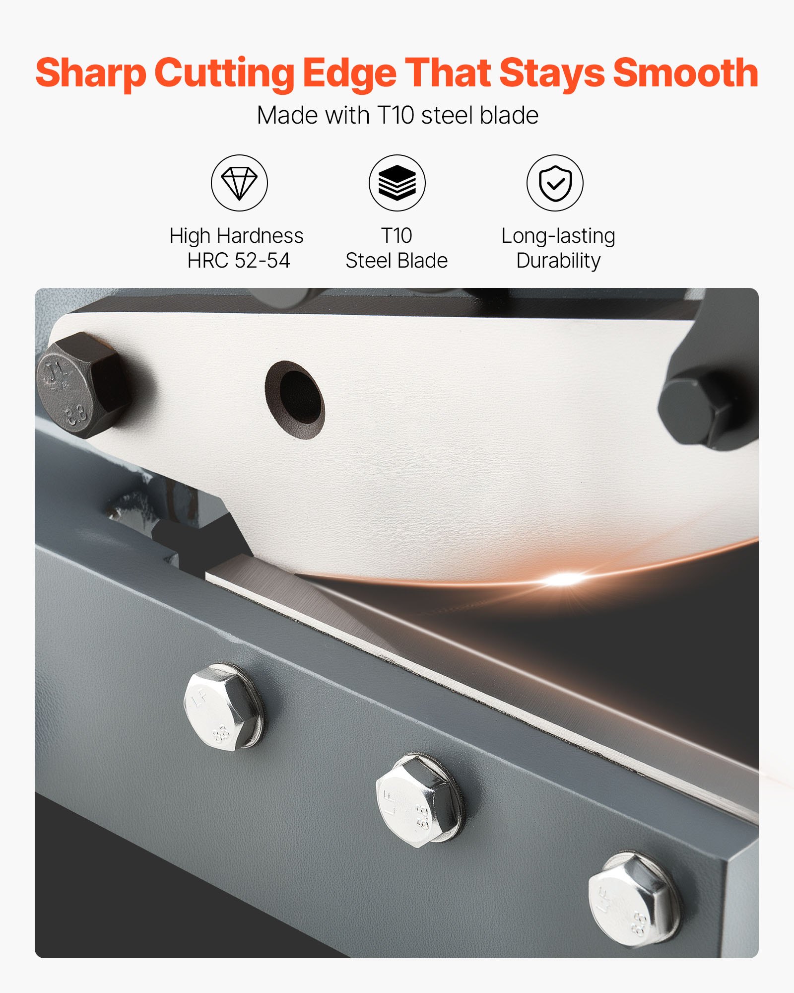 VEVOR Sheet Metal Shear, 155 mm Manual Hand Plate Shear, Heavy Duty Mounting Type Sheet Cutter with Solid Steel Frame, High Precision, Extended Handle for Cutting Steel, Copper, Rebar, and Aluminum