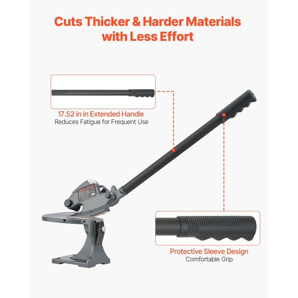 VEVOR Cizalla para Chapa Metálica, Cizalla Manual para Chapa de Sobremesa sin Garganta con Estructura de Acero Sólido, Tipo de Montaje, Espesor Máximo de Corte de 1,9 mm para Acero/Cobre/Aluminio