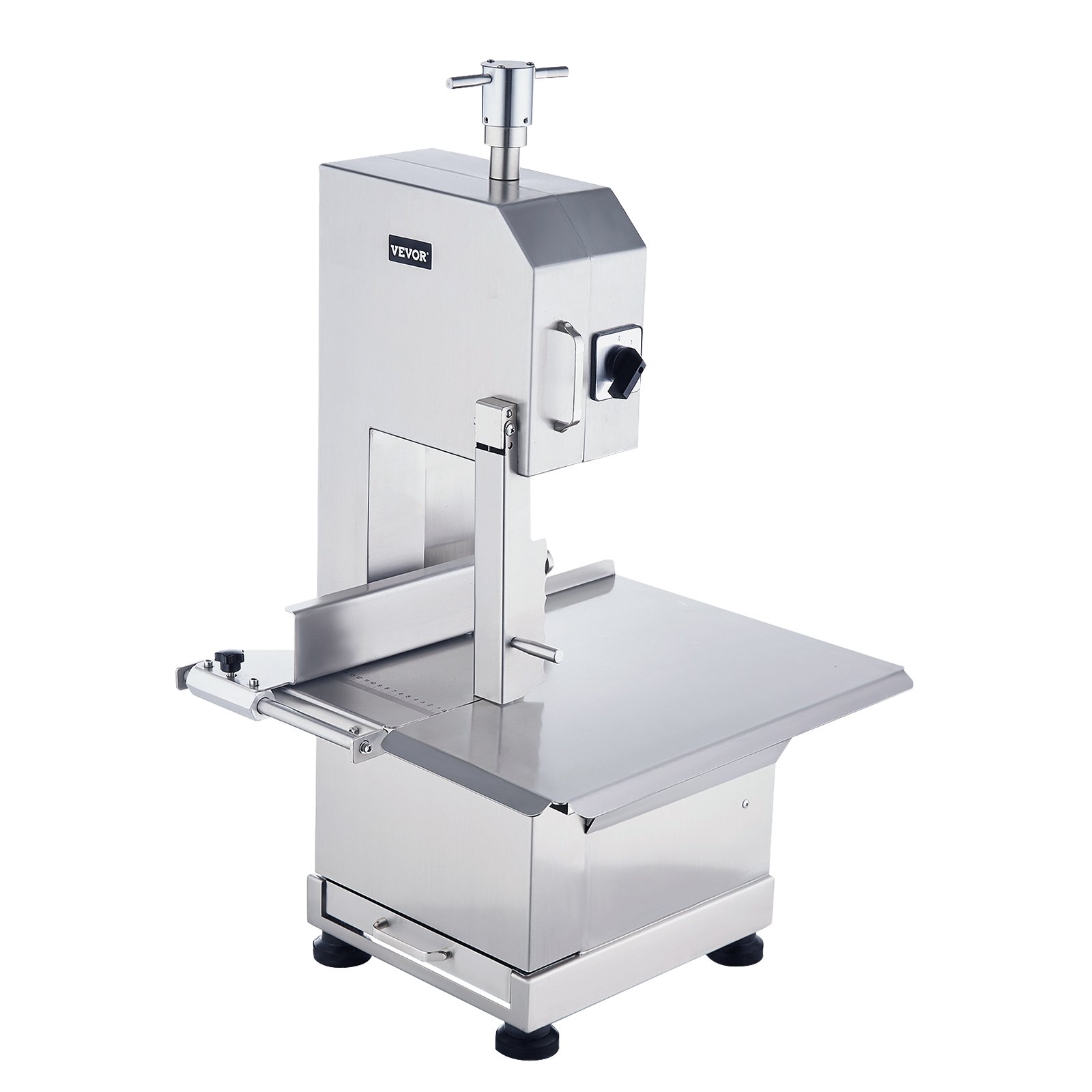 VEVOR Sierra Eléctrica Comercial para Huesos de Carnicero 2200 W Máquina Cortadora de Huesos 1000 kg/h Cortadora Eléctrica para Carne Congelada Mesa de Trabajo 470x530 mm para Supermercado Restaurante