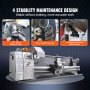 VEVOR Torno de Metal 211x750 mm Torno de Metal de Sobremesa 50-2500 RPM Velocidad Variable Continua 750 W sin Escobillas Engranajes de Metal con Caja de Herramientas para Procesamiento de Precisión