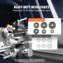VEVOR Torno de Metal 211x750 mm Torno de Metal de Sobremesa 50-2500 RPM Velocidad Variable Continua 750 W sin Escobillas Engranajes de Metal con Caja de Herramientas para Procesamiento de Precisión