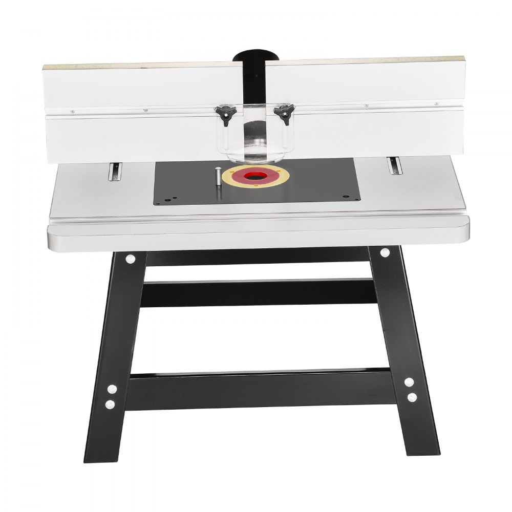VEVOR router table, 610x400x530 mm, router table workbench with adjustable fence, MDF board, stable metal base, 63 mm dust collection port, compatible with router bits and various drill bits