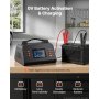 VEVOR Cargador de Batería de Coche 20A 6V 12V 24V para Litio LiFePO4 Plomo-ácido, Mantenedor de Carga Lenta, Pantalla LCD, Carga en 7 Etapas, Compatible con Vehículos, Cortacésped, Caravana Compacta