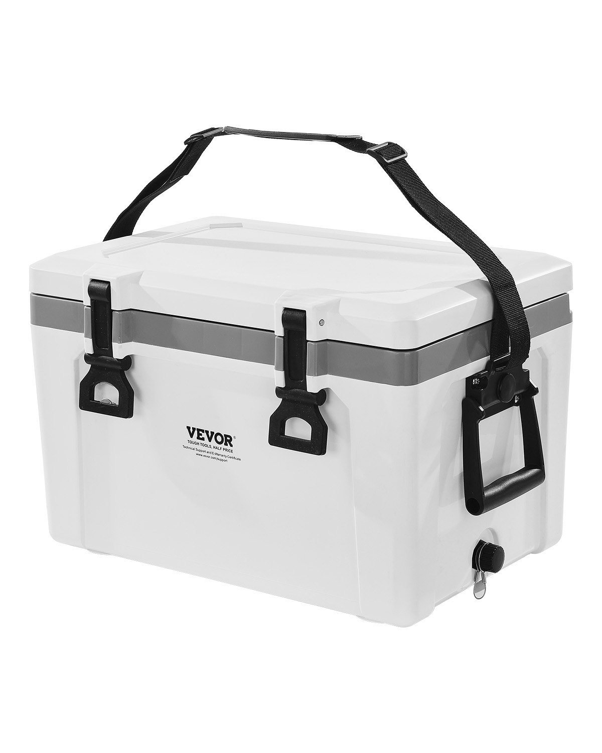 VEVOR Enfriador Portátil Rígida de 26 Qt con Retención de Hielo Asas y Correas Resistentes Nevera Portátil Aislado de Material Rígido y Ligero Adecuada para Pícnics Familiares, Viajes Cortos