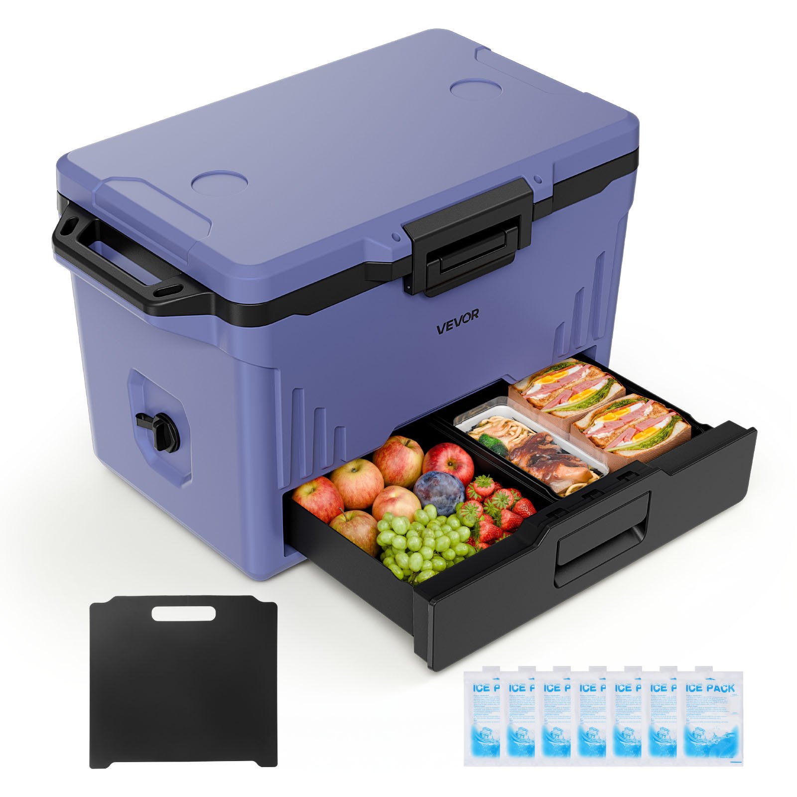 VEVOR Nevera Portátil con Asa 47 L Nevera Térmica Pasiva a Prueba de Fugas, Con Aislamiento Térmico, Cierre Hermético, Retención de Hielo de Larga Duración, para Camping, Picnics, 83 x 45,5 x 49,5 cm