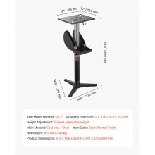 VEVOR Soporte para Amoladora de Banco 5 Niveles Ajustables 370 x 370 x 900 mm