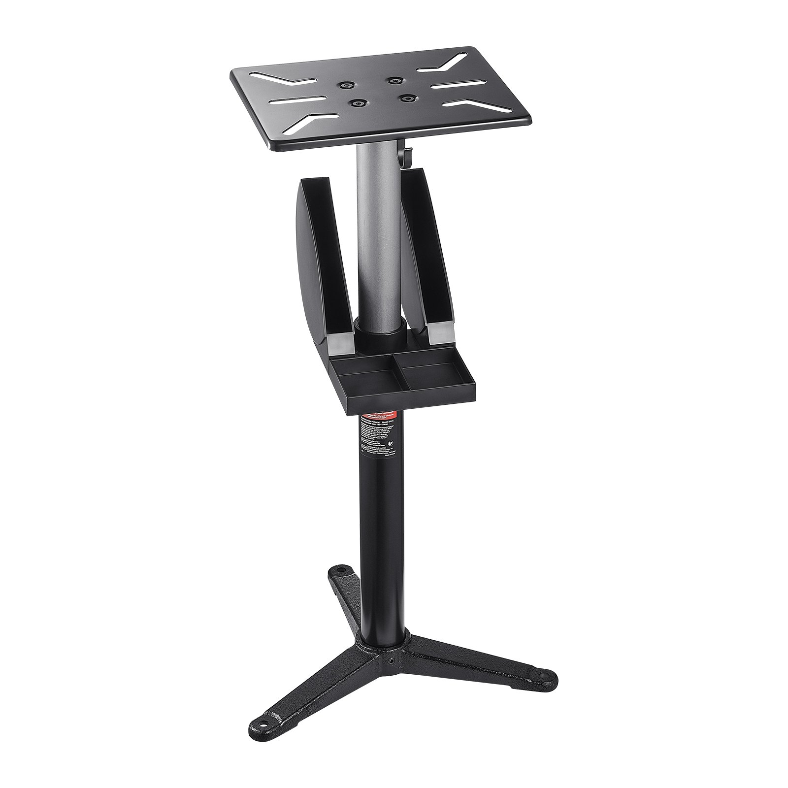 VEVOR Soporte para Amoladora de Banco, Pedestal de Suelo con Tornillo de Banco y Placa de Montaje, con Compartimento para Muelas Abrasivas y Base de Hierro Fundido Resistente, 370 x 370 x 900 mm