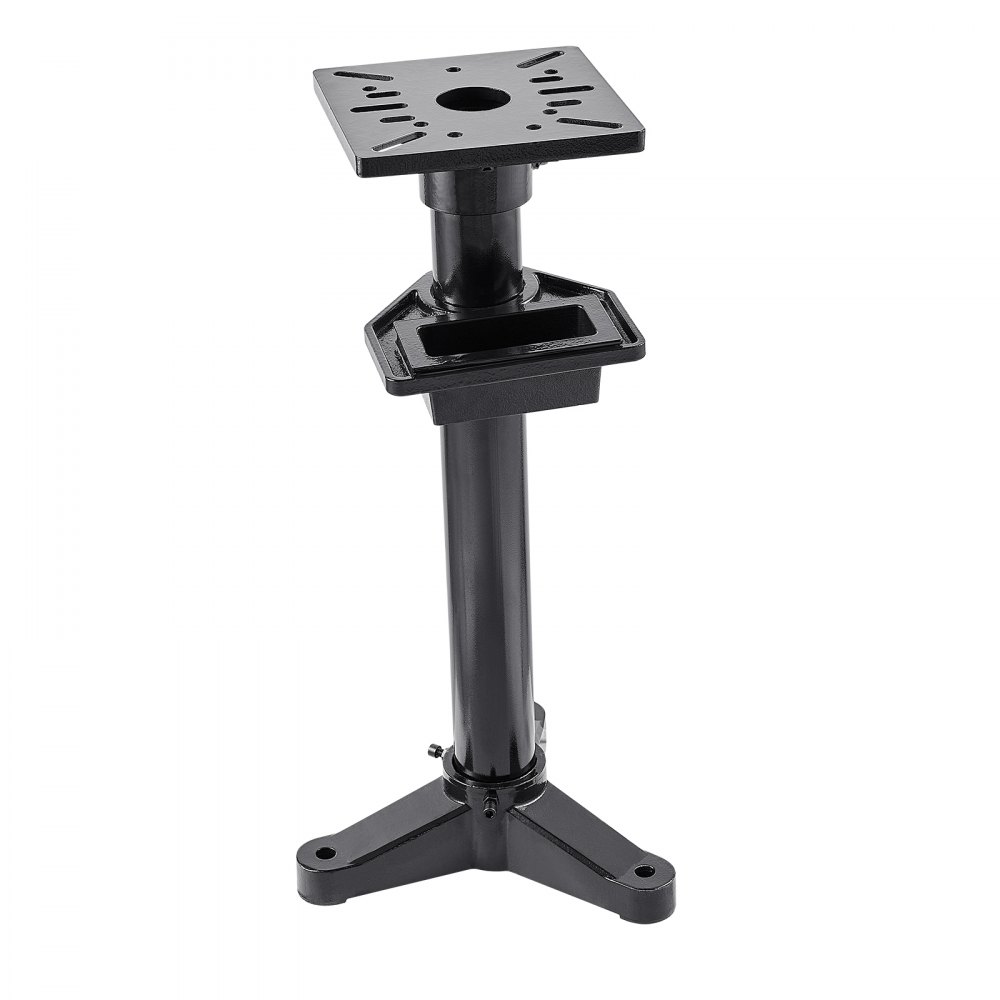 VEVOR bench grinder stand, vise base with 27x27 cm mounting plate, pre-cut mounting slots & water reservoir, compatible with most bench grinders