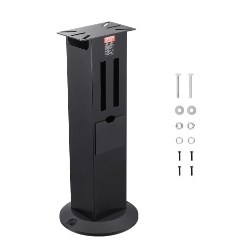 VEVOR Soporte para Amoladora de Banco, Pedestal de Suelo Resistente, con Placa de Montaje de 28 x 17 cm, Compartimentos para Muelas Abrasivas y Base de Hierro Fundido, 345 x 345 x 835 mm, Negro