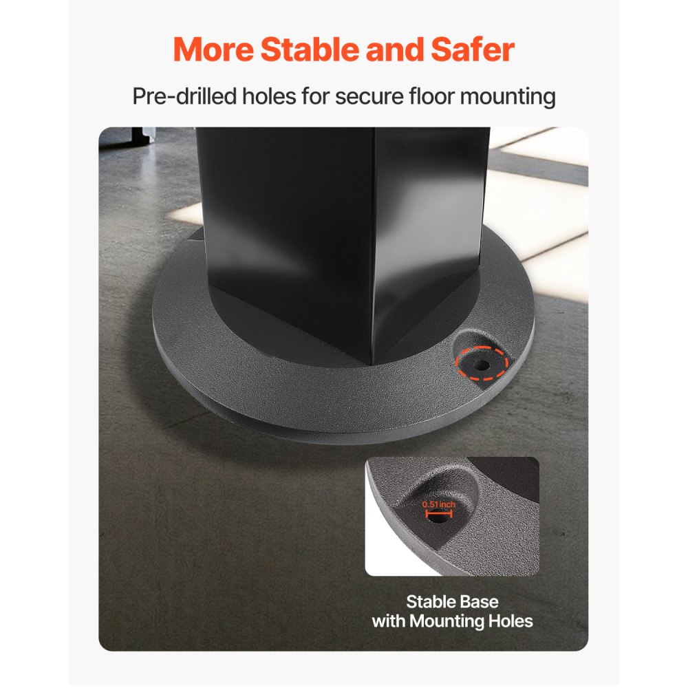 VEVOR grinding stand, floor base for double grinders with 28x17 cm mounting plate, grinding wheel storage compartments & cast iron base, compatible with most double grinders