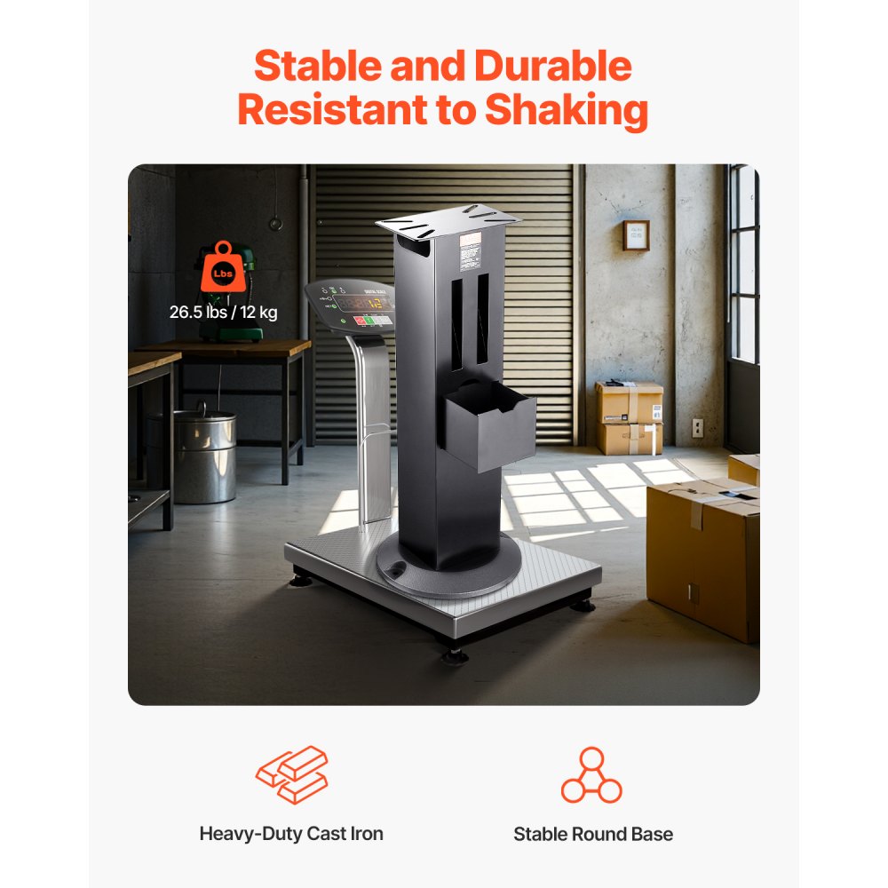 VEVOR Soporte para Amoladora de Banco, Pedestal de Suelo Resistente, con Placa de Montaje de 28 x 17 cm, Compartimentos para Muelas Abrasivas y Base de Hierro Fundido, 345 x 345 x 835 mm, Negro