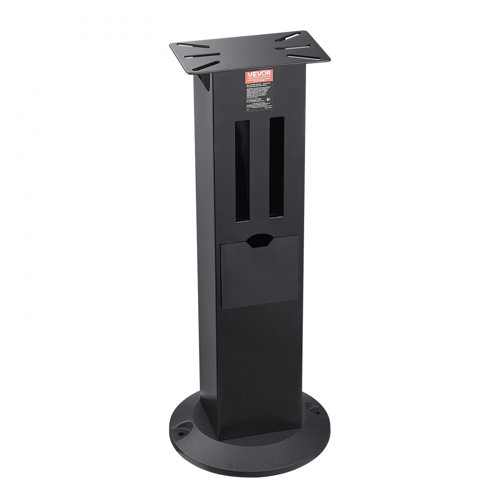 VEVOR Soporte para Amoladora de Banco, Pedestal de Suelo Resistente, con Placa de Montaje de 28 x 17 cm, Compartimentos para Muelas Abrasivas y Base de Hierro Fundido, 345 x 345 x 835 mm, Negro