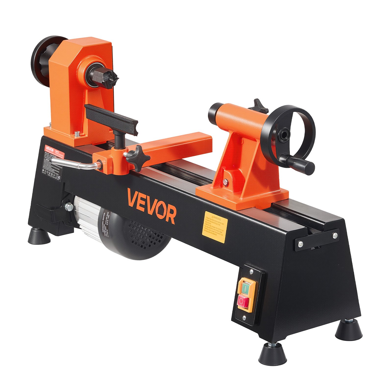 VEVOR Torno de Madera 1/2 HP 375 W, Torno de Mesa 254 x 465 mm, 220V 50Hz, 5 Velocidades (780, 1320, 1920, 2640, 3840 RPM), Estable y Duradero, para Bricolaje en Carpintería y Torneado de Madera