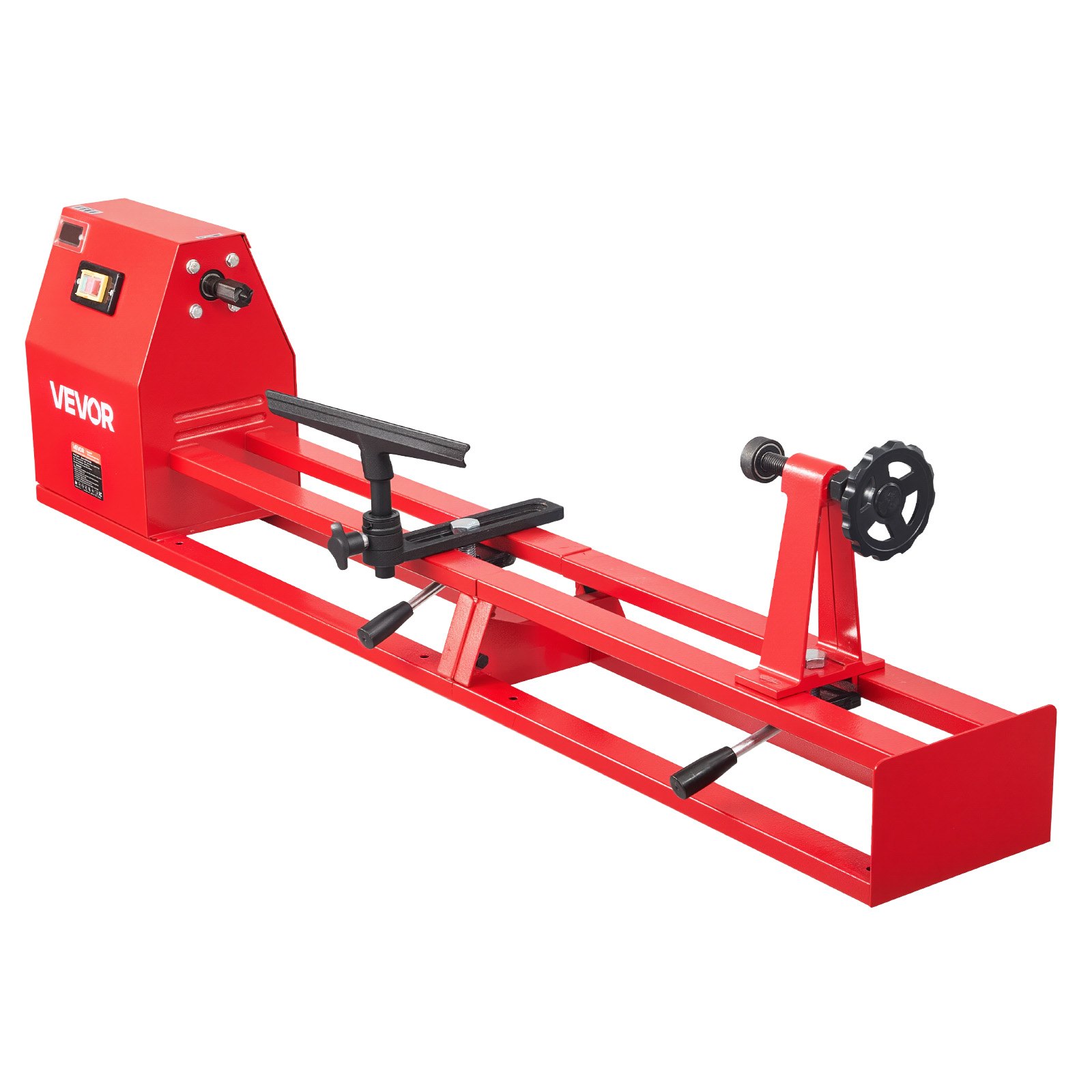 VEVOR Torno de Madera 1/2HP 375W, Torno de Mesa 355x1016 mm, 220V 50Hz, 4 Velocidades (930/1500/2050/2500 RPM), Husillo de Acero, Estable y Duradero, para Bricolaje en Carpintería y Torneado de Madera