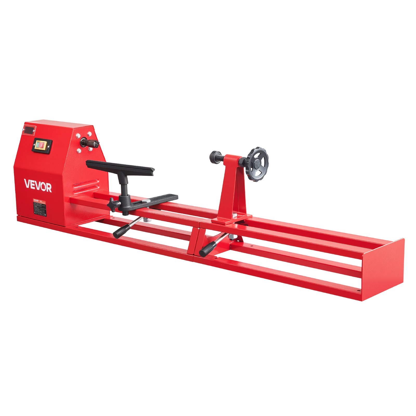VEVOR Torno de Madera 1/2HP 375W, Torno de Mesa 355x1016 mm, 220V 50Hz, 4 Velocidades (930/1500/2050/2500 RPM), Husillo de Acero, Estable y Duradero, para Bricolaje en Carpintería y Torneado de Madera