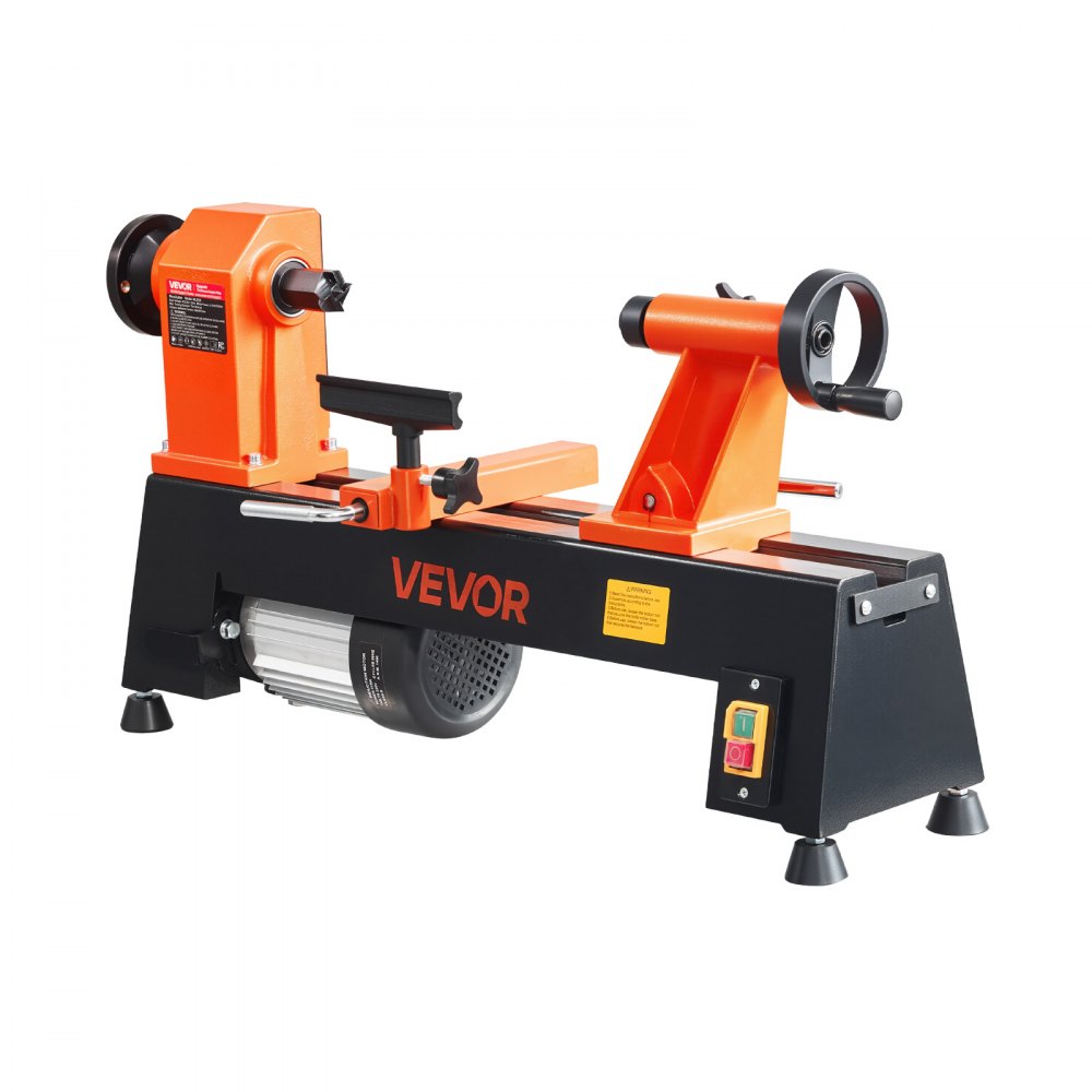 VEVOR Torno de Madera 3/4 HP 560 W, Torno de Mesa 304 x 465 mm, 220 V 50 Hz, 5 Velocidades (780/1320/1920/2640/3840 RPM), Estable y Duradero, para Bricolaje en Carpintería y Torneado de Madera