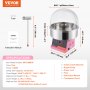 VEVOR Máquina Eléctrica de Algodón de Azúcar de 1000 W, Máquina Comercial de Algodón de Azúcar con Tapa, Tazón de Acero Inoxidable y Cuchara de Azúcar, Perfecta para Fiestas, 518 x 518 x 415 mm, Rosa