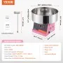 VEVOR Máquina Eléctrica de Algodón de Azúcar, Máquina de Algodón de Azúcar de 1000 W, Máquina Comercial de Algodón de Azúcar con Tazón de Acero Inoxidable y Cuchara de Azúcar, para el Hogar, Rosa