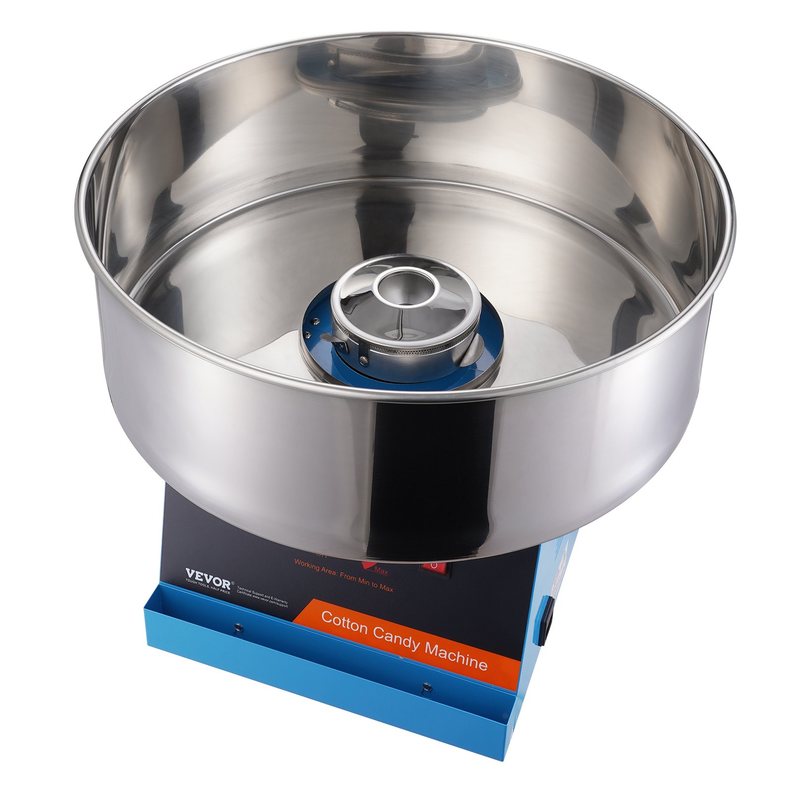 VEVOR Máquina Eléctrica de Algodón de Azúcar, Máquina de Algodón de Azúcar de 1000 W, Máquina de Algodón de Azúcar con Tazón de Acero Inoxidable y Cuchara de Azúcar, para el Hogar, Fiesta, Azul