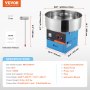 VEVOR Máquina Comercial de Algodón de Azúcar, Máquina de Hilo de Azúcar para Varias Fiestas y Adecuada para la Mayoría de los Tipos de Azúcar, 1000 W, Azul, 518 x 518 x485 mm, 118,3-226,2 ℃, Acero