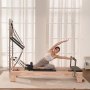 VEVOR Pilates Reformer Machine made of rubberwood for gym, strength training device with dual resistance, reformer box, springboard, for advanced users & beginners, up to 181.44 kg