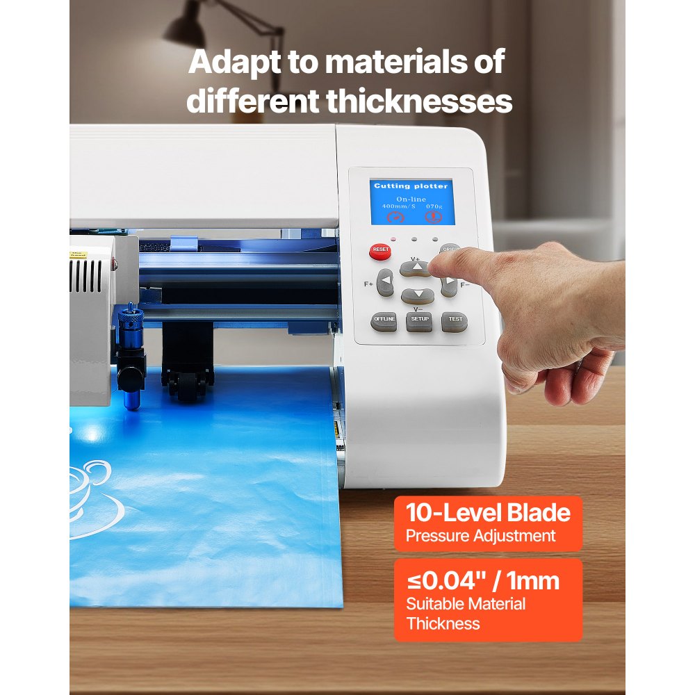 VEVOR Cutting Machine, Automatic Edge Detection Vinyl Cutter Machine with Design Software and Materials, Compatible with Multiple File Formats, for Creating Customized DIY Crafts, Cards, Stickers
