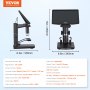 VEVOR Microscopio Digital USB HDMI Ampliación 10X-1200X con Pantalla de 7" Funciones de Foto y Video Compatible con Windows 7 y superior MacOS 10.5 y superior Conectado a Monitor de Laboratorio TV