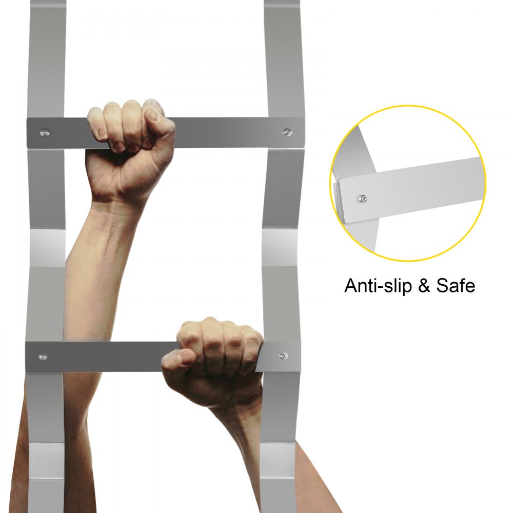 Vevor 3 Pasos Escalera De Escape Sótano Salida De Emergencia Aluminio 400 Ibs