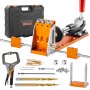 VEVOR Kit de Plantilla para Orificios Ocultos con Llave y Puntas Cuadradas Plantilla de Taladro con Guía para Pasadores para Taladrar Orificios Ocultos Guía de Taladro para Carpintería