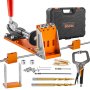 VEVOR Pocket Hole Jig Kit, Triple Pocket Hole Jig with Wrench & Square Drive Bits, Dowel Jig for Drilling Pocket Holes and Angled Holes, Drilling Aid for Woodworking