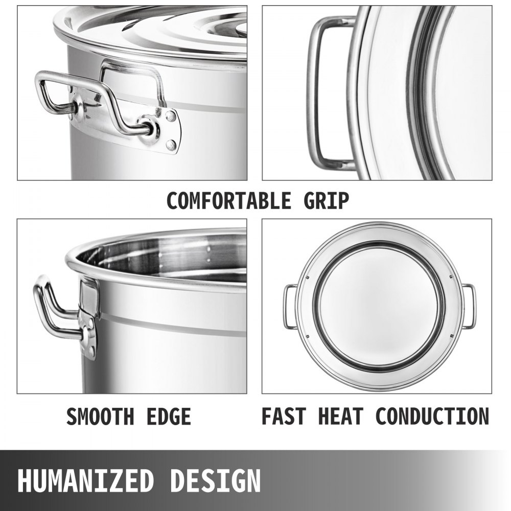 Cocina Olla Cacerola Con Tapa 130l Utensilios Cocina Profundo Sopa Guiso