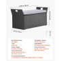 VEVOR Banco de Almacenamiento de Ratán Sintético Baúl de Terraza 104 x 45 x 52 cm con Cojín y Asas Laterales Asiento Cómodo para 2 Personas Soporta hasta 181 kg para Exterior, Jardín, Balcón, Gris
