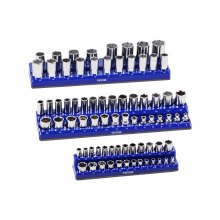 VEVOR Kit de Organizador de Enchufes Magnéticos para Sistema Métrico 3 PCS azul