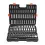 VEVOR Juego de Vasos 163 uds, con Impulsores de 9,53 mm, 6,4 mm y 12,7 mm, SAE y Métricos, Profundos y Estándar, con Estuche, Acero de Aleación CR-V Cromado, 535 x 410 x 89 mm, para Reparaciones