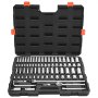 VEVOR Socket Set, 76 Pieces, 9.5 mm Drive Socket and Ratchet Set, SAE and Metric, Deep and Shallow, Mechanic Tool Kit with Accessories and Storage Case, CR-V Alloy Steel, for Automotive Repair