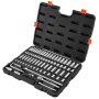 VEVOR Socket Set, 76 Pieces, 9.5 mm Drive Socket and Ratchet Set, SAE and Metric, Deep and Shallow, Mechanic Tool Kit with Accessories and Storage Case, CR-V Alloy Steel, for Automotive Repair