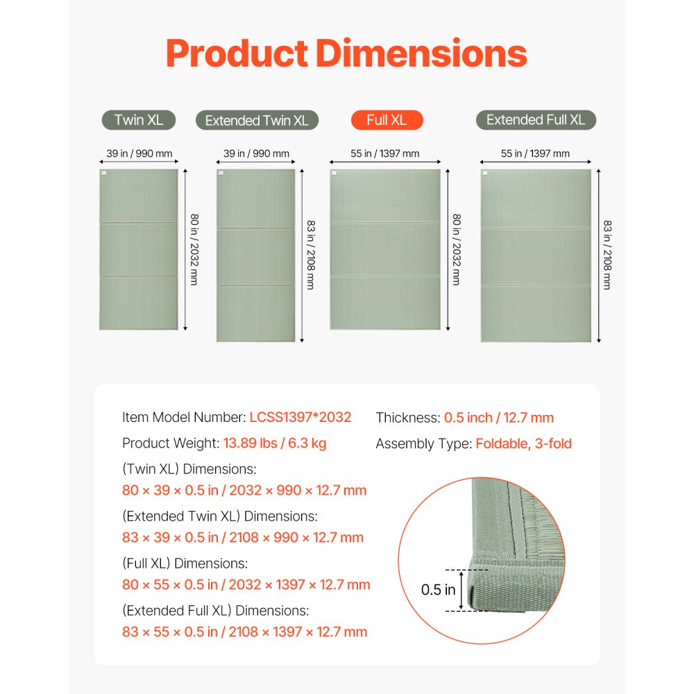 VEVOR Japanese Tatami Mat, Foldable Japanese Tatami Mattress 2032 x 1397 mm (Natural Rush Grass), Floor Mattress with Non-Slip Backing, Futon Mattress for Sleeping and Meditating