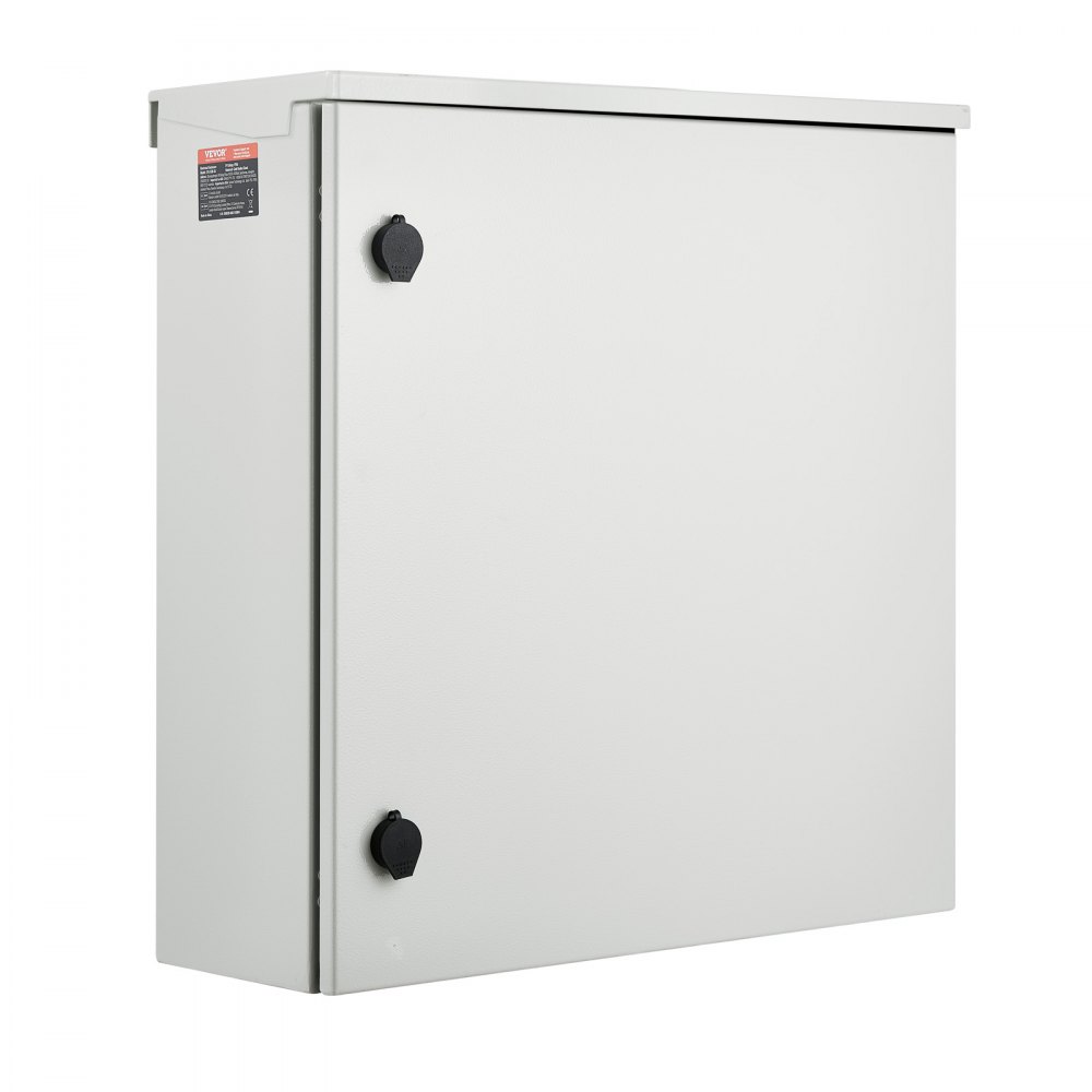 VEVOR electrical enclosure, 600x600x200 mm, NEMA 4 outdoor enclosure, IP66 waterproof and dustproof, carbon steel, hinged junction box for indoor and outdoor use, with rain cover
