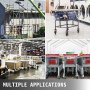 Ruedas de andamios VEVOR en uso en sitios de construcción, carritos de lavandería, almacenes y carritos de compra.