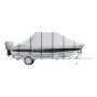 VEVOR Cubierta Impermeable para Barco, 7310-7920 x 2690 mm Impermeable Remolcable en Forma de T Cubierta para Barco, con Tela Oxford 600D Resistente, con Correas de Hebilla a Prueba de Viento, Gris