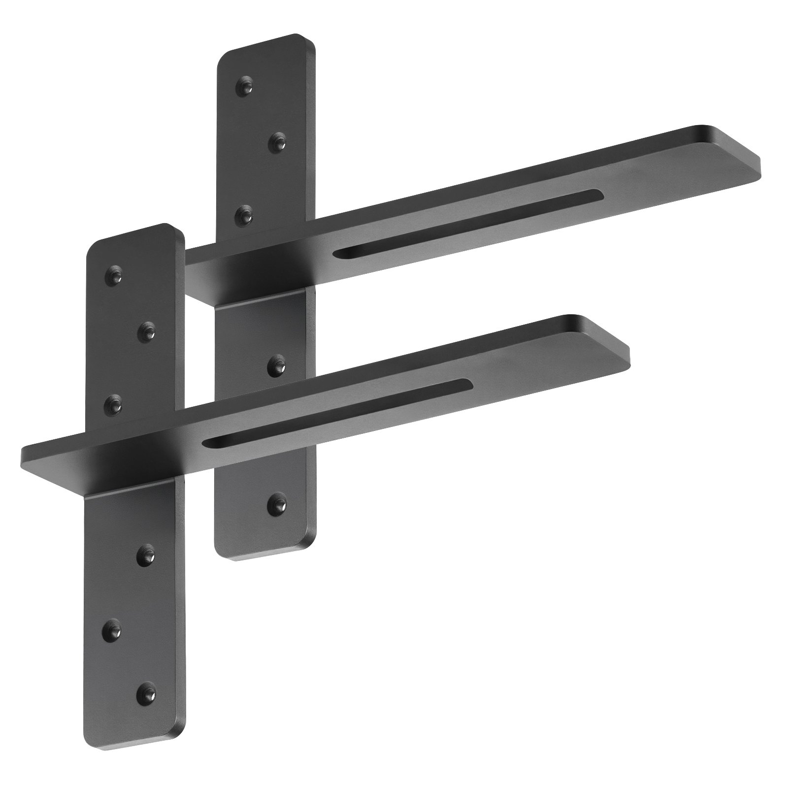 VEVOR shelf bracket, 2 pcs., load capacity 90 kg, heavy-duty shelf bracket 406.4x73.5x304.8 mm, steel shelf support for shelves, floating mounting brackets for worktops with screws