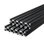 VEVOR Perfil de Extrusión de Aluminio 2020 Ranura en T Estándar Europeo, Carril Lineal de Extrusión 1220 mm, Perfil de Aluminio para Marcos de Impresoras 3D, Bancos de Trabajo CNC, 10 Piezas, Negro
