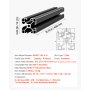 VEVOR Perfil de Extrusión de Aluminio 4040 Ranura en T Estándar Europeo, Carril Lineal de Extrusión 400 mm, Perfil de Aluminio para Marcos de Impresoras 3D, Bancos de Trabajo CNC, 4 Piezas, Negro