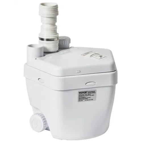 VEVOR Bomba de Fregadero 250 W Sistema de Bomba de Desagüe para Debajo del Fregadero Caudal 6600L/h 5,5m con Motor de Alambre de Cobre Bomba de Desagüe para Lavadero con 3 Salidas 8 cm, Blanco