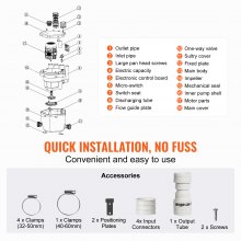 Vevor Bomba De Fregadero Sistema De Drenaje De Lavandería 250w Flujo Máximo 6600l/h Cabeza De 5,5 M Salida De 1-1/2", Salida De Drenaje Bajo, Resistente A La Corrosión, Bajo Nivel De Ruido Para Sótanos De Villas, Lavadoras, Fregaderos Versátiles Y Bares