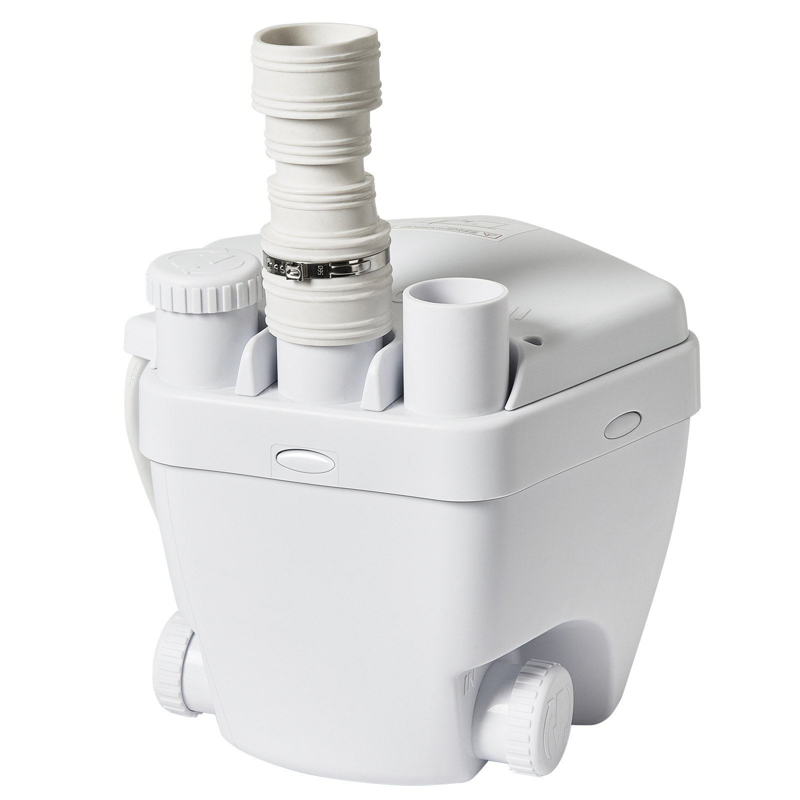 VEVOR Bomba de Fregadero 250 W Sistema de Bomba de Desagüe para Debajo del Fregadero Caudal 6600L/h 5,5m con Motor de Alambre de Cobre Bomba de Desagüe para Lavadero con 3 Salidas 8 cm, Blanco