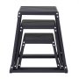 VEVOR 3-Piece Plyometric Jump Boxes, 305/458/609 mm Plyometric Box Black, Non-Slip Fitness Exercise Step-Up Box Set for Home Fitness Training, Conditioning Strength Training, Jump Training Portable