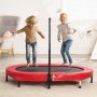VEVOR Kids Trampoline Indoor/Outdoor Foldable Mini Trampoline with Handle, Rebounder Trampoline Garden Trampoline for Toddlers, Birthday Gift for Children 3 Years and Up for Fun, Red