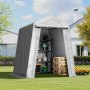 VEVOR Cobertizo de Almacenamiento para Exteriores Carpa Portátil 183x183x213 cm con Puerta Enrollable Estructura Resistente, Garaje para Motocicleta, Cortacésped, Bicicleta, Herramientas, Gris